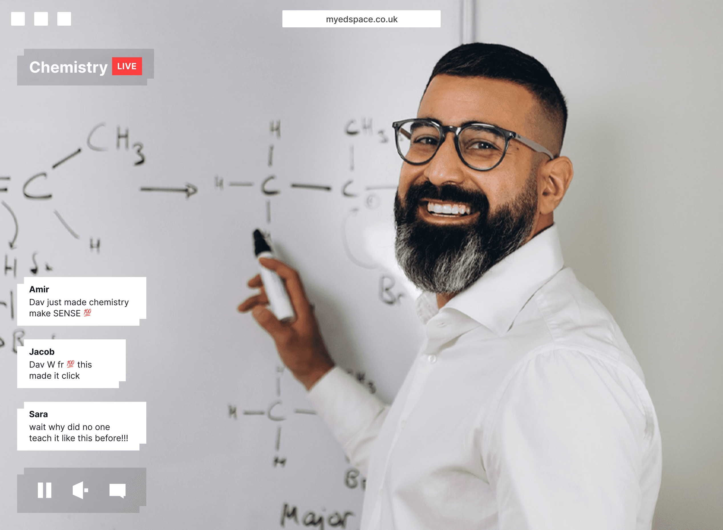 MyEdSpace teacher in a live Exam Masterclass session